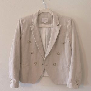 LOFT Beige Linen Blazer Size 2